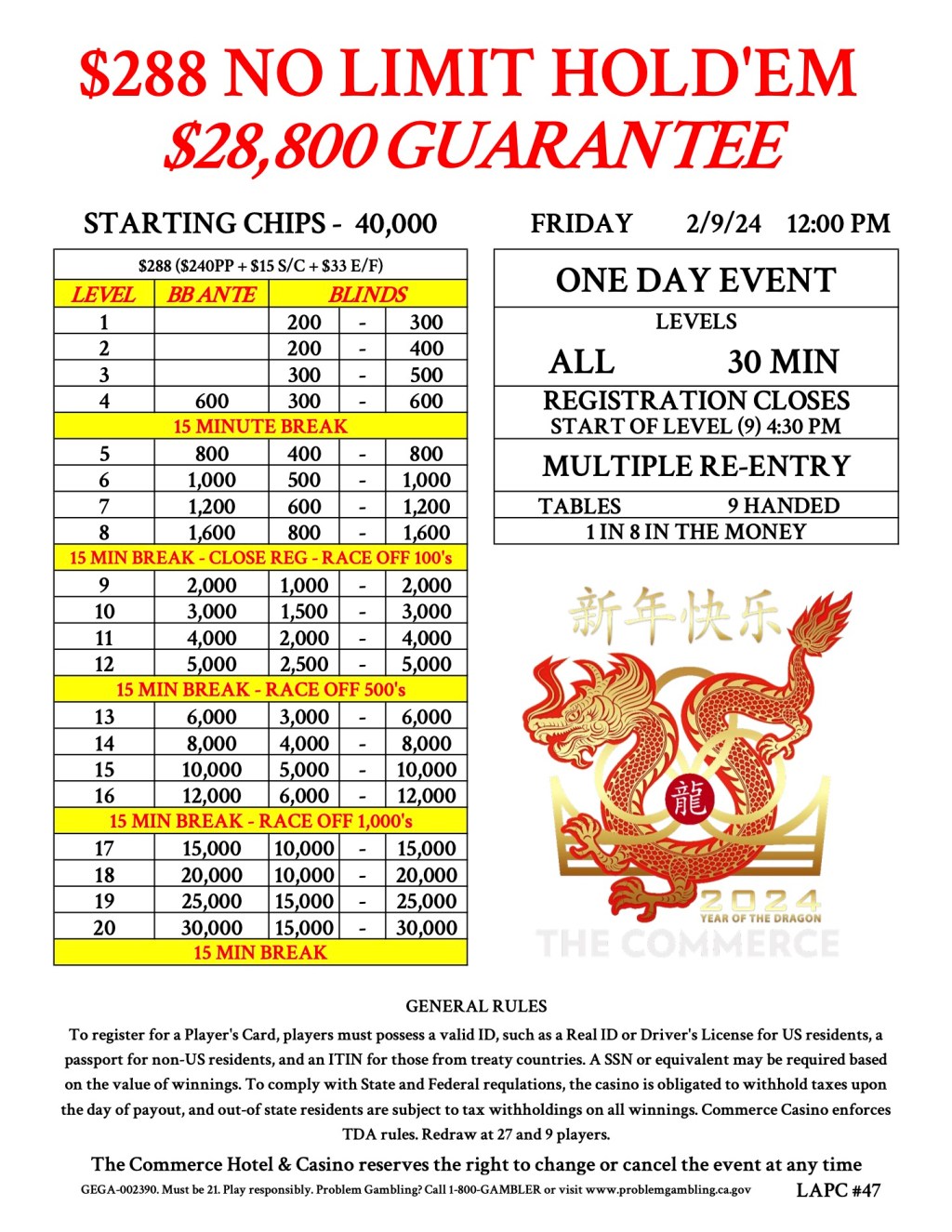 Cards in the Air: $28,800 Guaranteed Lunar Eve&nbsp;Event